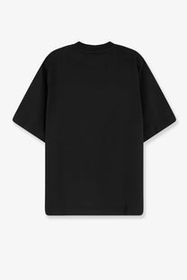 Hevò men’s mulino black oversized cotton crewneck t-shirt with short sleeves perfect for casual wear