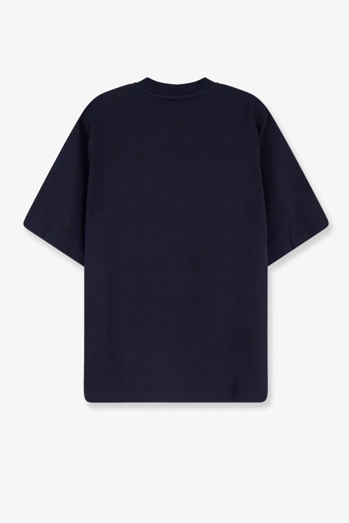 Dark navy blue oversized crewneck t-shirt with relaxed fit made of cotton by hevò men in mulino blue color