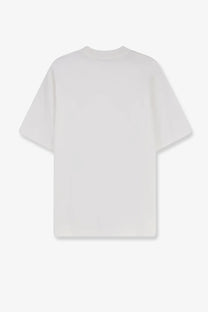 Hevò men’s mulino cotton shirt white oversized cotton t-shirt with relaxed fit and short sleeves