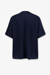 Hevò men’s ripalta oversized navy blue short-sleeved shirt in linen and viscose blend for casual wear