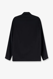Hevò men’s specchiolla black cotton shirt with long sleeves classic collar and buttoned cuffs