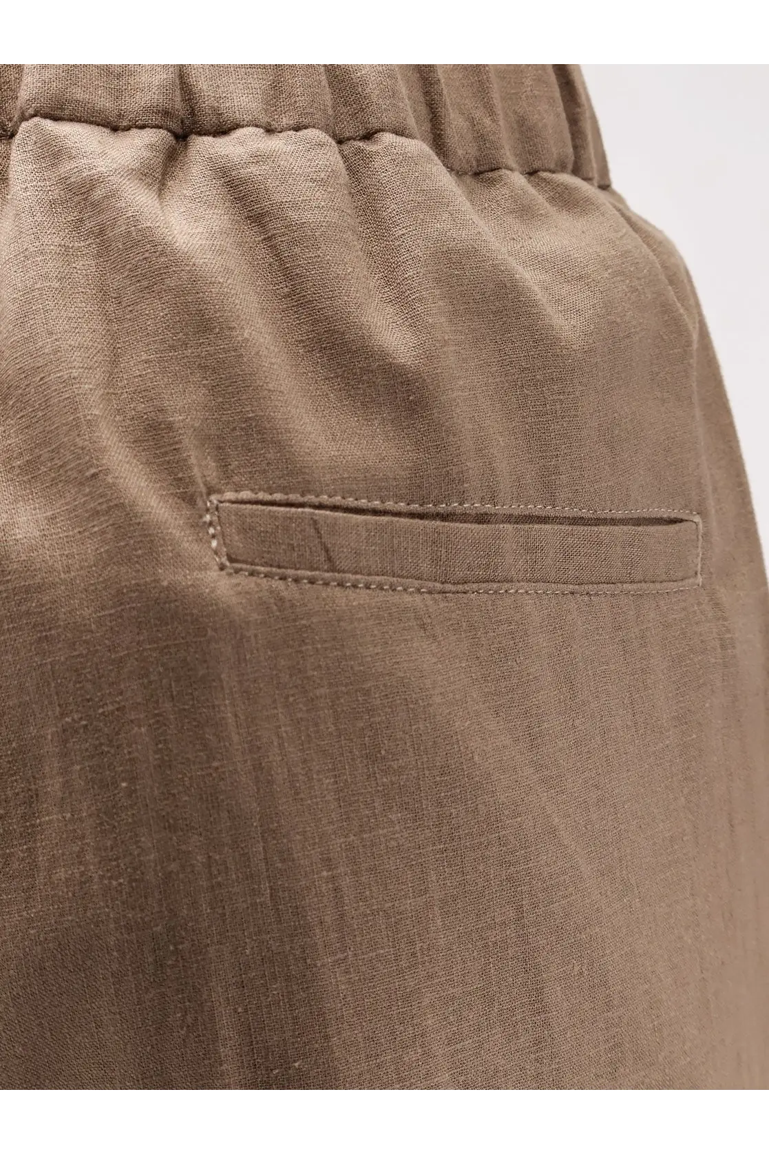 Bevò men’s torre chianca beige linen and viscose trousers with relaxed fit and elastic waistband