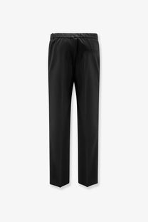 Hevò men’s torre chianca black tailored trousers with elastic waistband linen and viscose sleek straight-leg cut
