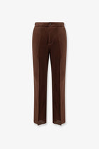 Hevò Men's Torre Chianca Linen and Viscose Trousers Brown