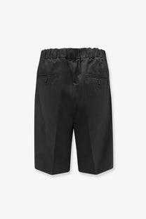Hevò men’s torre lapillo black cotton shorts with elastic waistband and two front pockets secured by small buttons