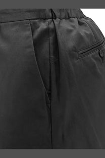 Hevò men’s torre lapillo black cotton shorts with pleated design drawstring waistband and buttoned pocket