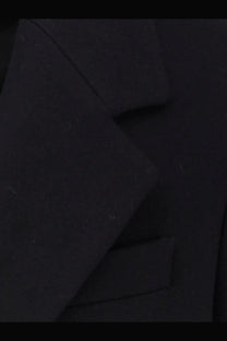 Hevò men’s virgin wool coat blue with black wool fabric structured lapels and classic tailored design