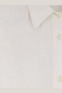Hevò women’s arigliano linen and viscose chemisier dress white with a crisp white button-down shirt and classic collar