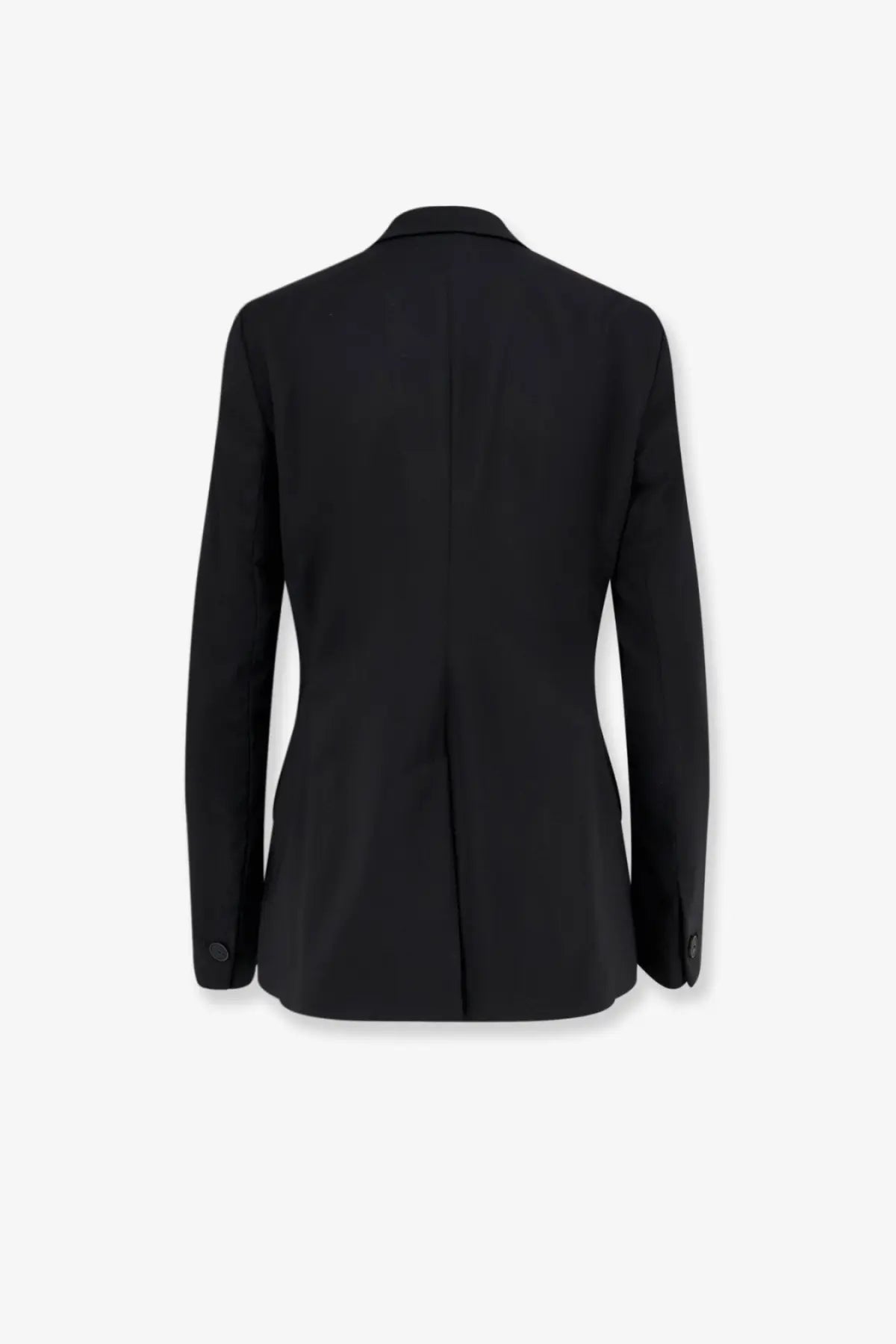 Hevò women’s frigole black tailored blazer in virgin sheeps wool with a sleek structured silhouette and seam detailing