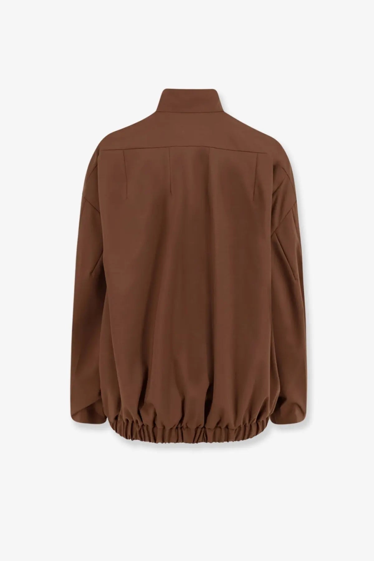 Hevò women’s porto selvaggio brown wool blend jacket with relaxed fit softly structured design and elasticated hem