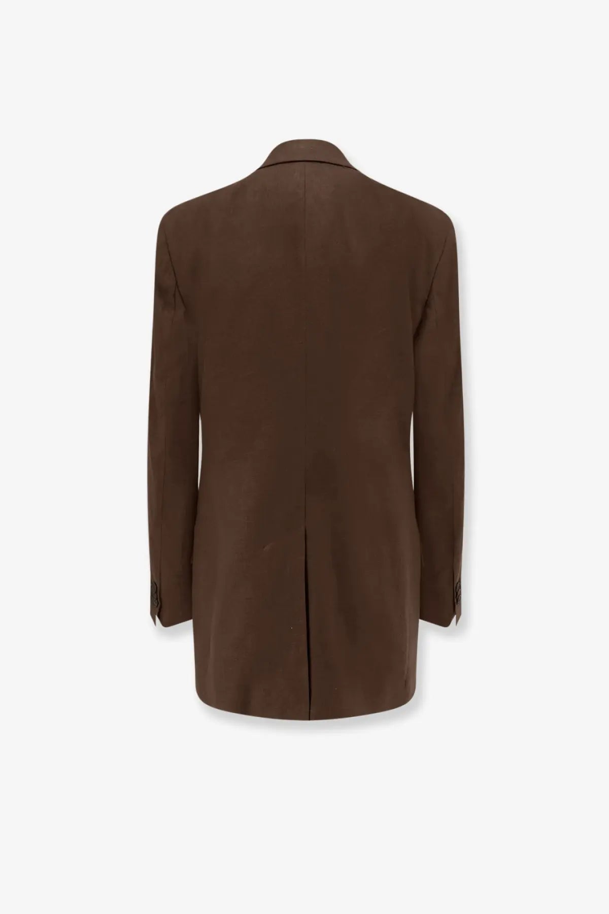 A hevò women’s rocchetta linen and viscose brown blazer with a sleek tailored silhouette and subtle seam detailing