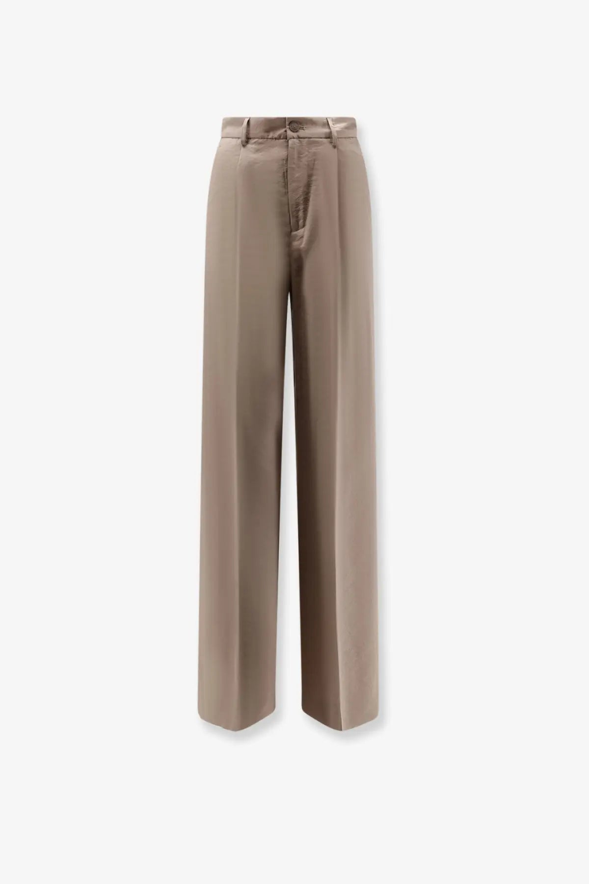 Bevò women’s beige wide-leg trousers in modal and polyester with a sleek tailored fit and pleated waistband