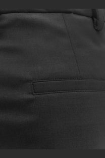 Hevò women’s torreveneri black wool blend trousers with subtle woven pattern and stitched pocket detail