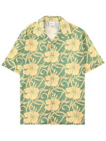 Drôle de Monsieur Men's Hibiscus Monogramme Shirt Green