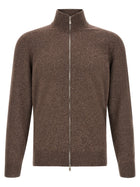 Brunello Cucinelli High Neck Cardigan Brown