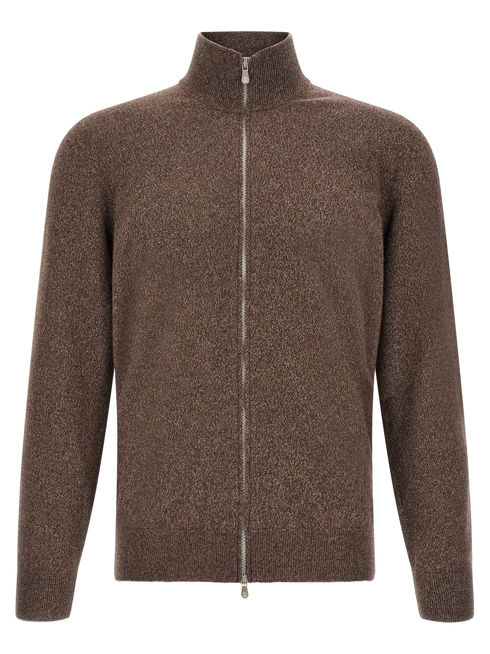 Brunello Cucinelli High Neck Cardigan Brown