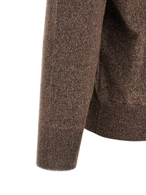 Brunello Cucinelli High Neck Cardigan Brown