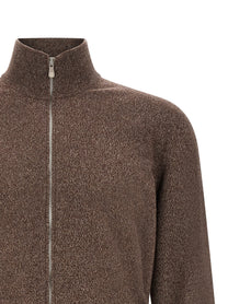 Brunello Cucinelli High Neck Cardigan Brown
