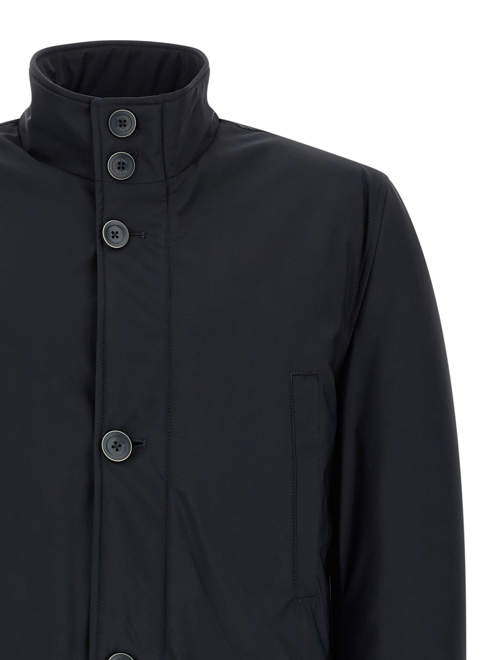 Herno High Neck Jacket Blue