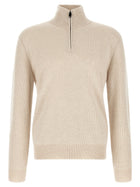 Brioni High Neck Sweater Beige