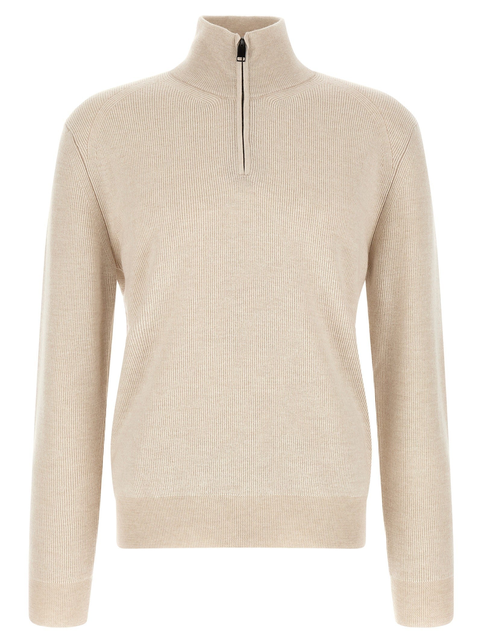 Brioni High Neck Sweater Beige