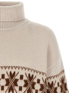 Kiton High Neck Sweater White, view 3
