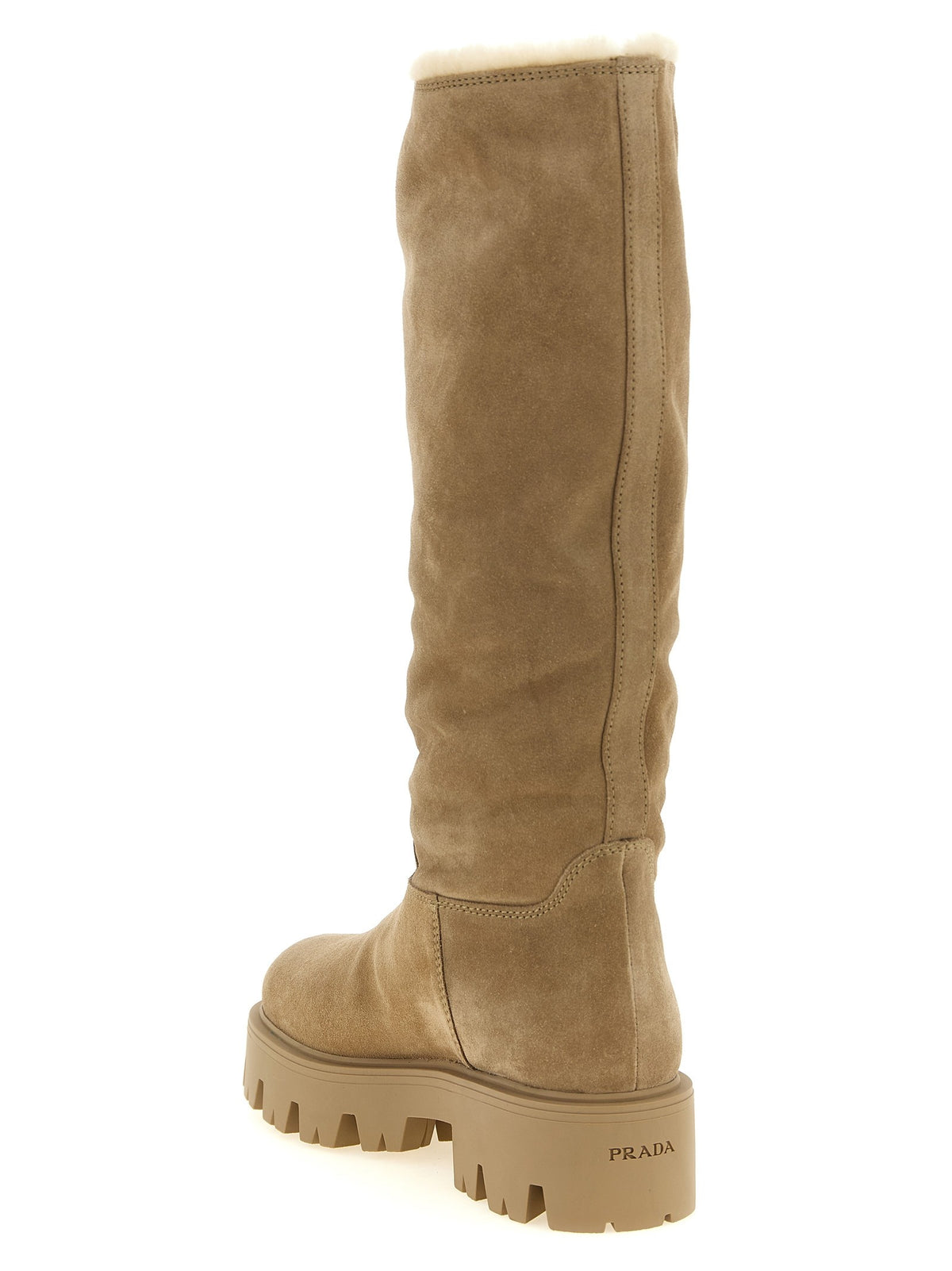 PRADA High Suede Boots Beige