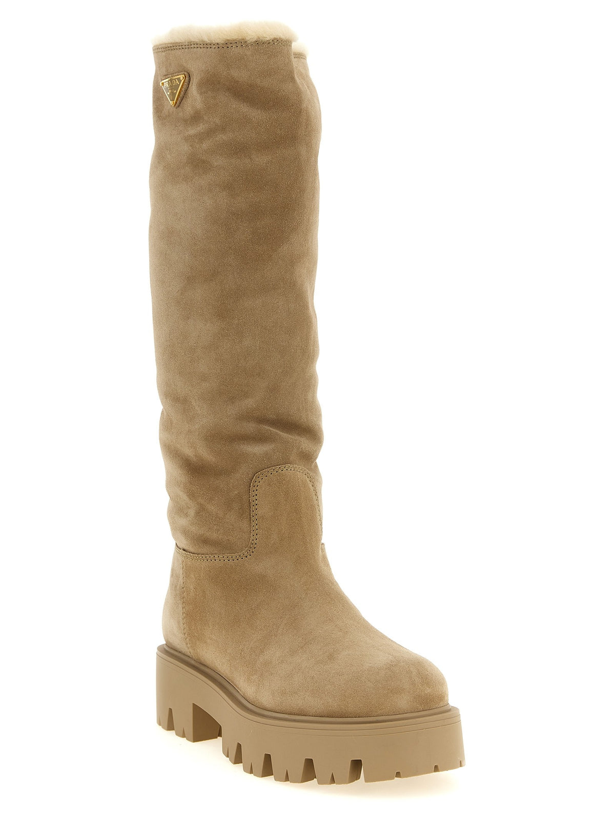 PRADA High Suede Boots Beige