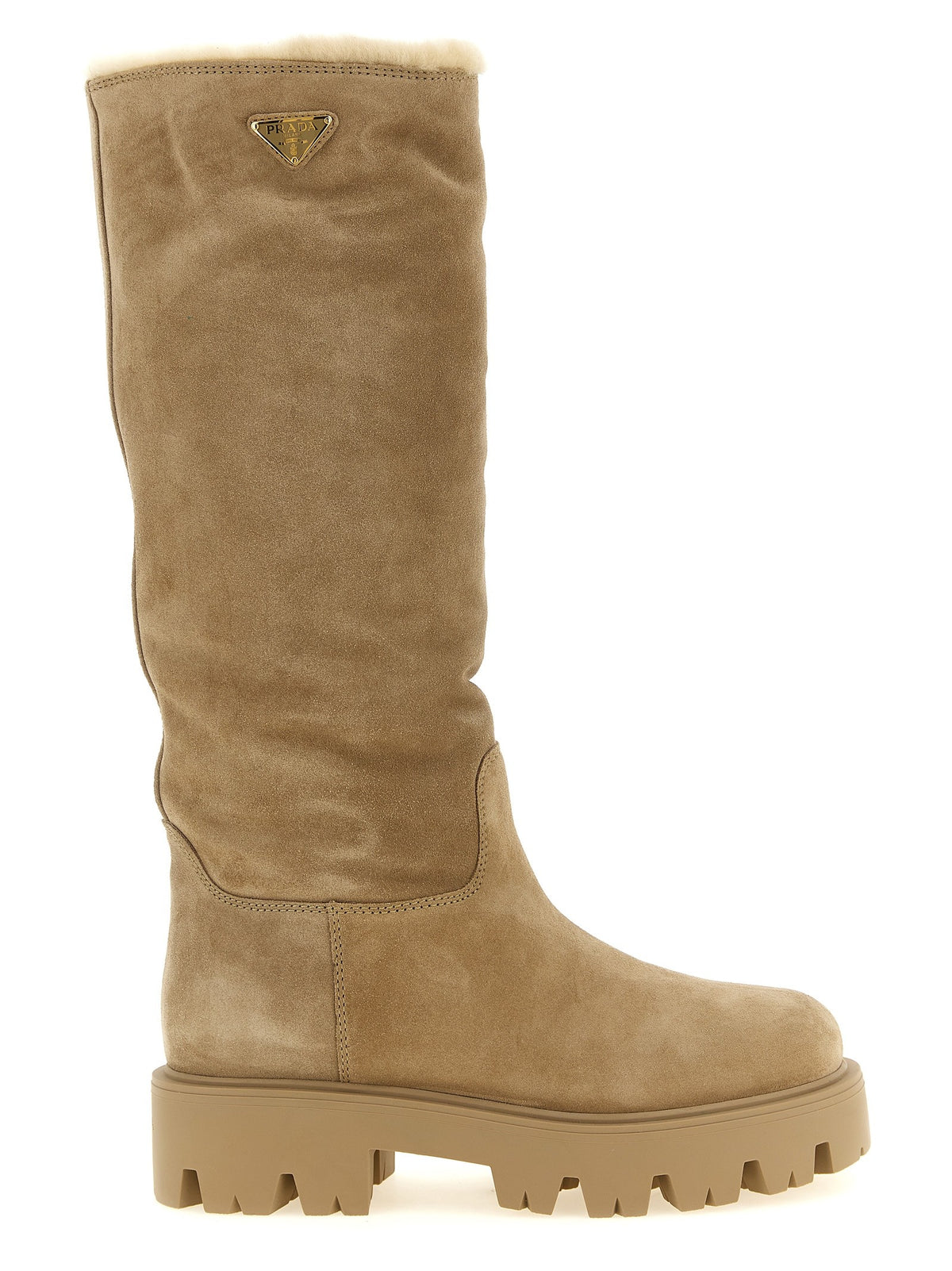 PRADA High Suede Boots Beige
