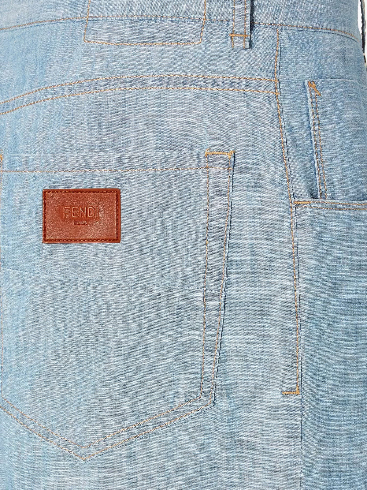 Fendi Men's High Waist Jeans Blue, view 3