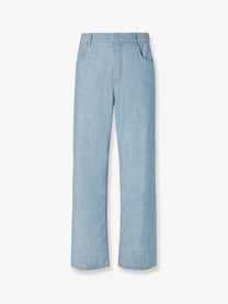Fendi Men's High Waist Jeans Blue
