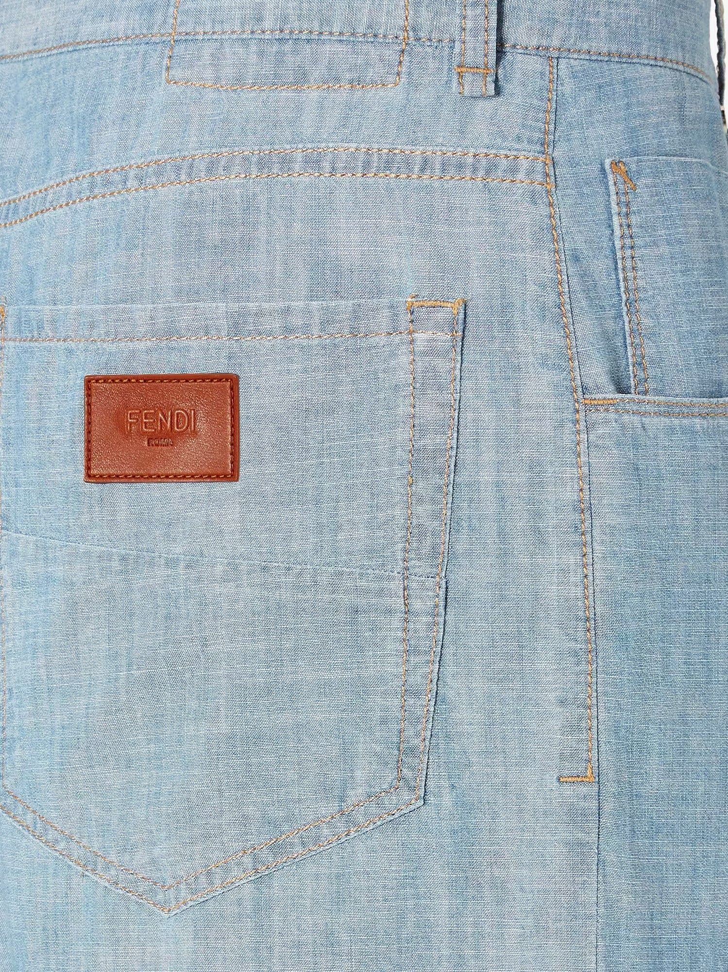 Fendi Men's High Waist Jeans Blue