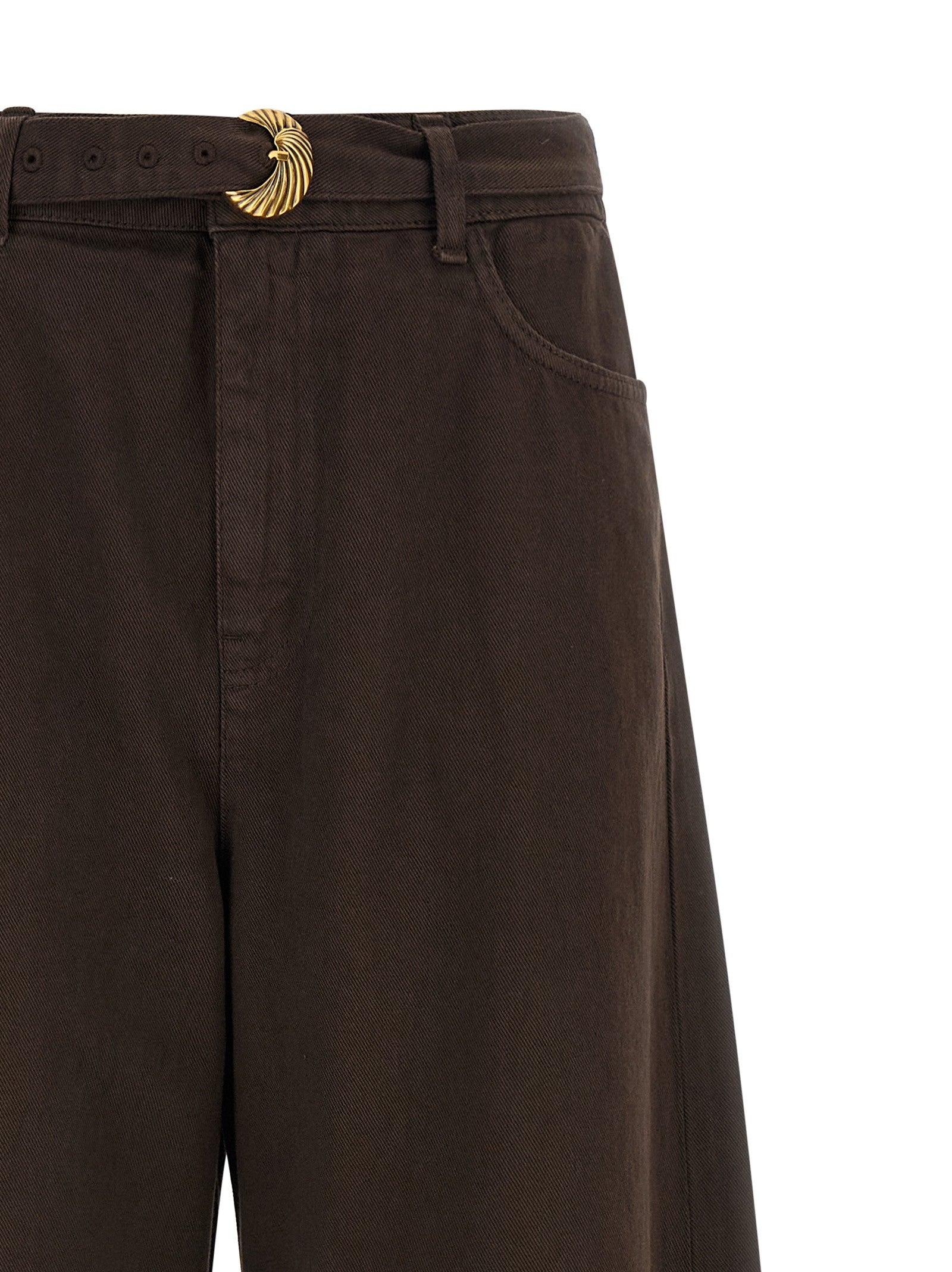 TWINSET High Waist Jeans Brown