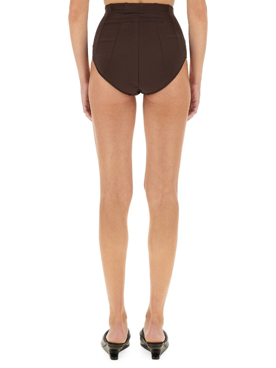 Rick Owens Lilies Women's High Waisted Shorts Brown Rick Owens Lilies