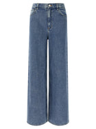 Theory High Waisted Wide Leg Jeans Blue