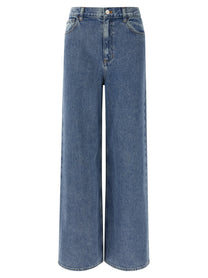 Theory High Waisted Wide Leg Jeans Blue