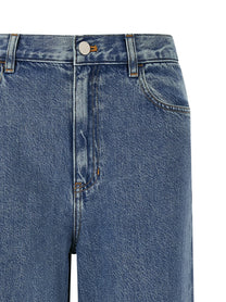 Theory High Waisted Wide Leg Jeans Blue