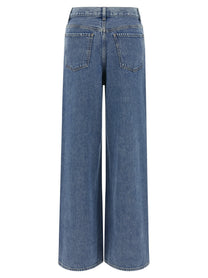 Theory High Waisted Wide Leg Jeans Blue