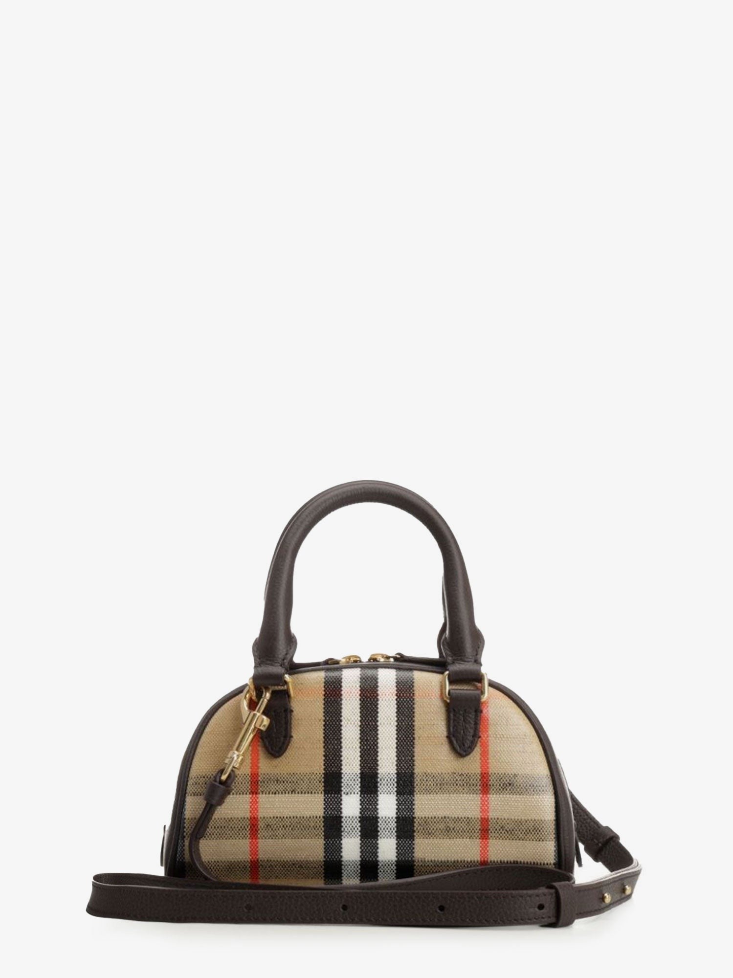 Burberry Women's Highlands Mini Bowling Www Crossbody Bag Beige