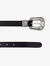 Golden Goose Women's Hip Lace Leather Belt Black