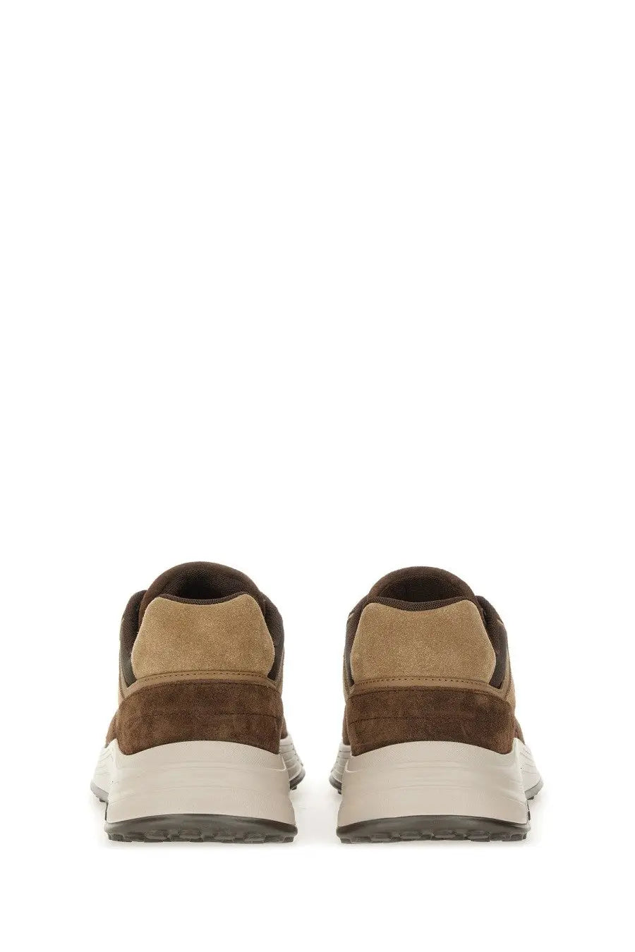 Hogan men’s hyperlight sneaker brown in brown suede with beige midsole and dark brown accents