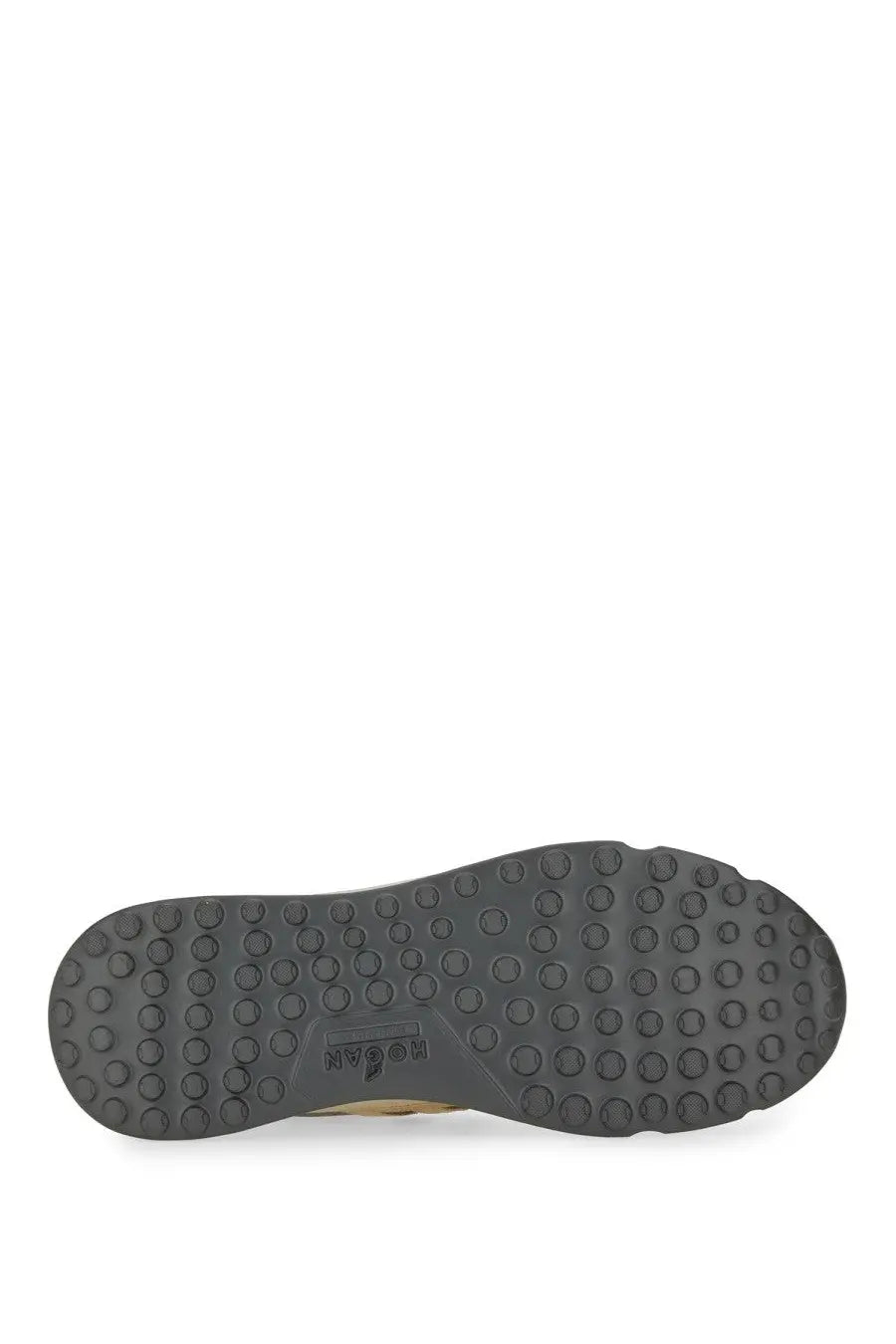 Black rubber sole with circular tread and hogan logo embossed on hogan men’s hyperlight sneaker multicolor