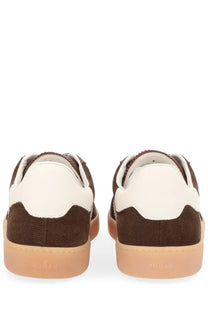 Hogan men’s sneaker cool brown in brown and cream suede with gum rubber sole low-top design