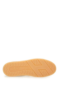 Tan rubber sole with embossed Hogan logo and geometric tread pattern on Hogan men’s sneaker Cool Multicolor