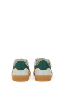 Hogan men’s sneaker cool white in white and teal leather with gum rubber sole for casual wear