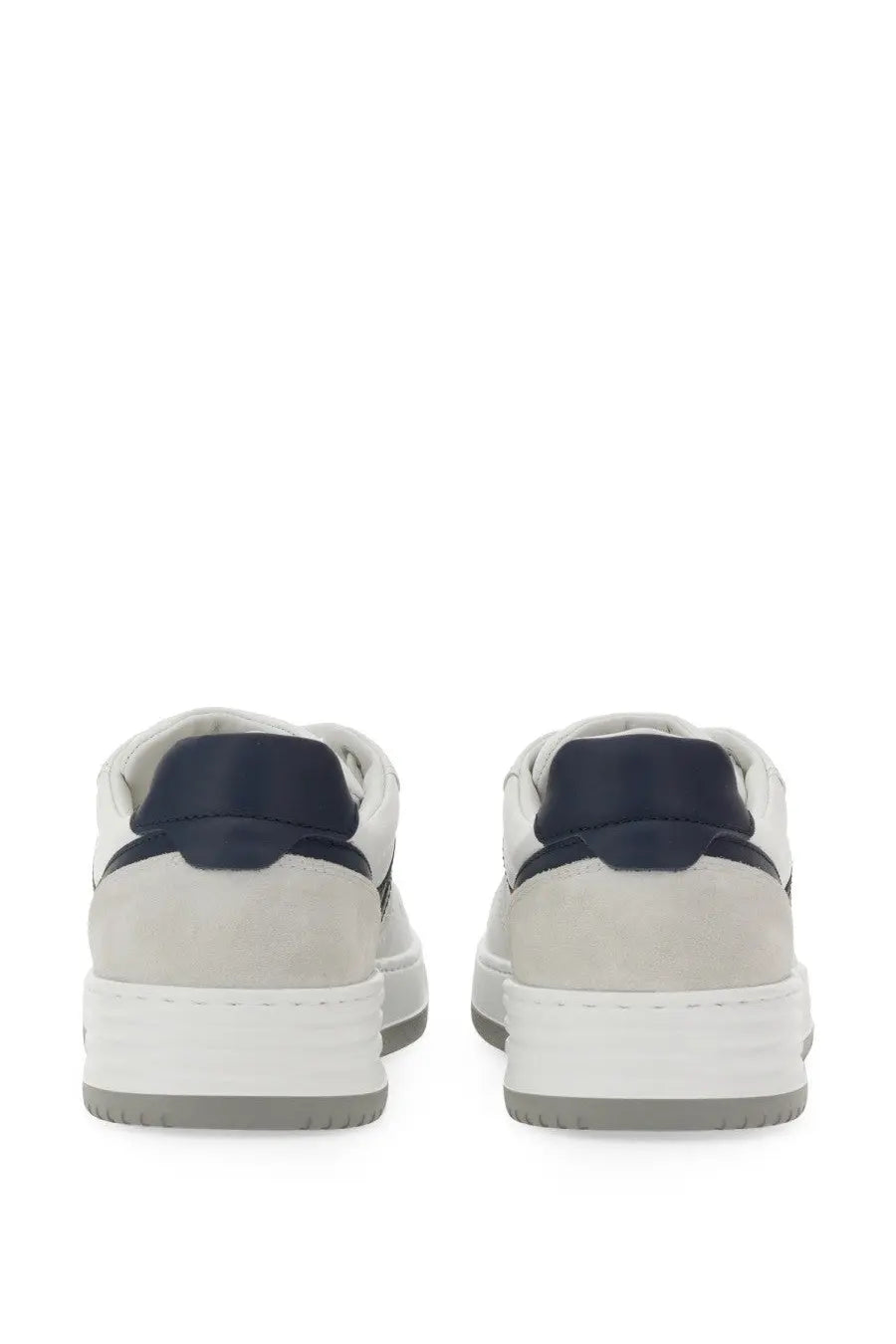 Hogan men’s sneaker H630 multicolor in white and navy blue suede with a clean minimalist design