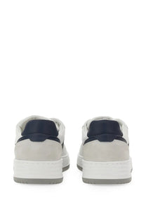 Hogan men’s sneaker H630 multicolor in white and navy blue suede with a clean minimalist design