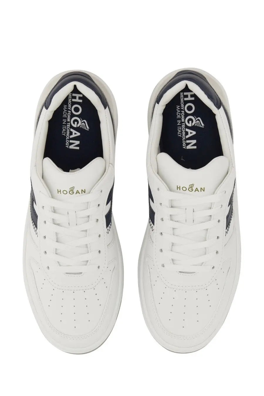 Hogan men’s sneaker H630 white with black accents and perforated detailing for casual wear