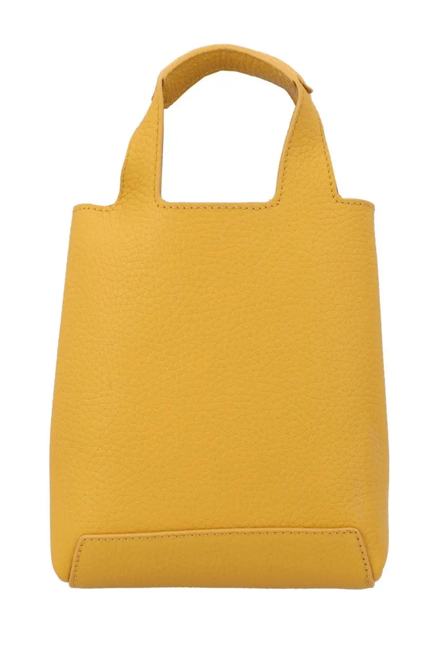 Hogan women’s mini shopping bag yellow minimalist mustard-yellow leather tote with clean stitching and structured handles