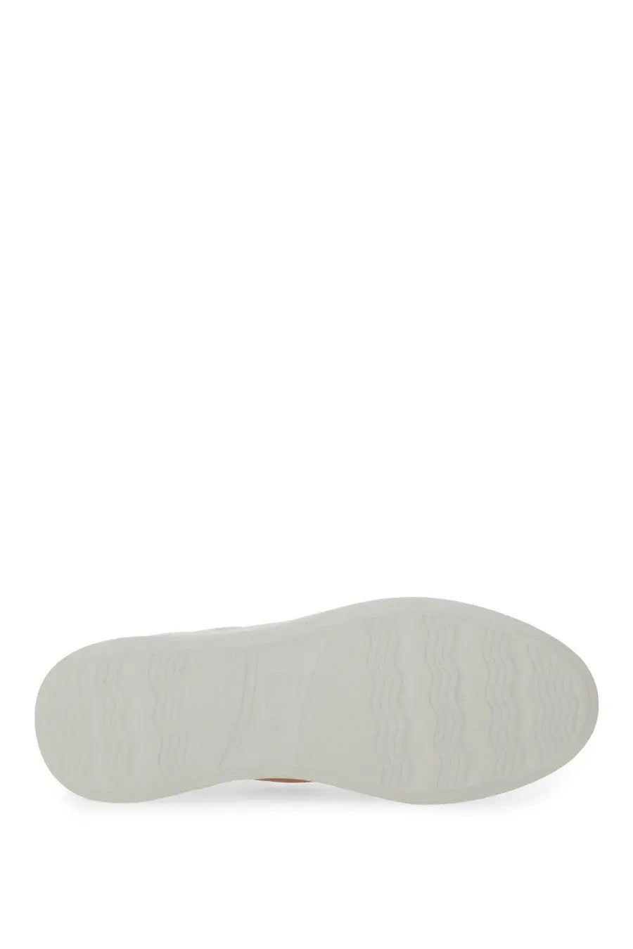 White rubber sole with smooth slightly textured surface on hogan women’s rebel sneaker white